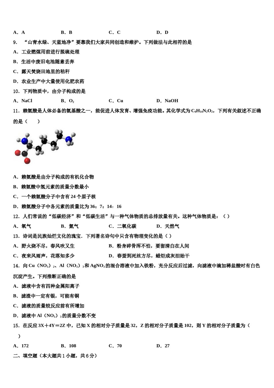 2023-2024学年江苏省无锡市江阴市南闸实验校中考化学最后冲刺模拟试卷含解析.doc_第3页