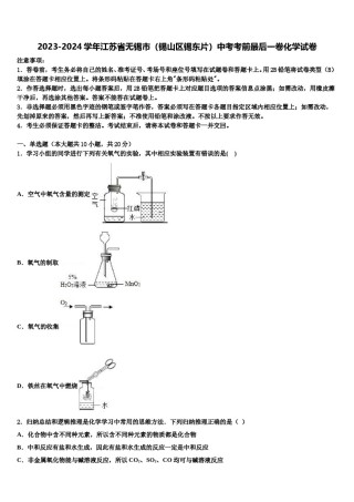 2023-2024学年江苏省无锡市（锡山区锡东片）中考考前最后一卷化学试卷含解析.doc
