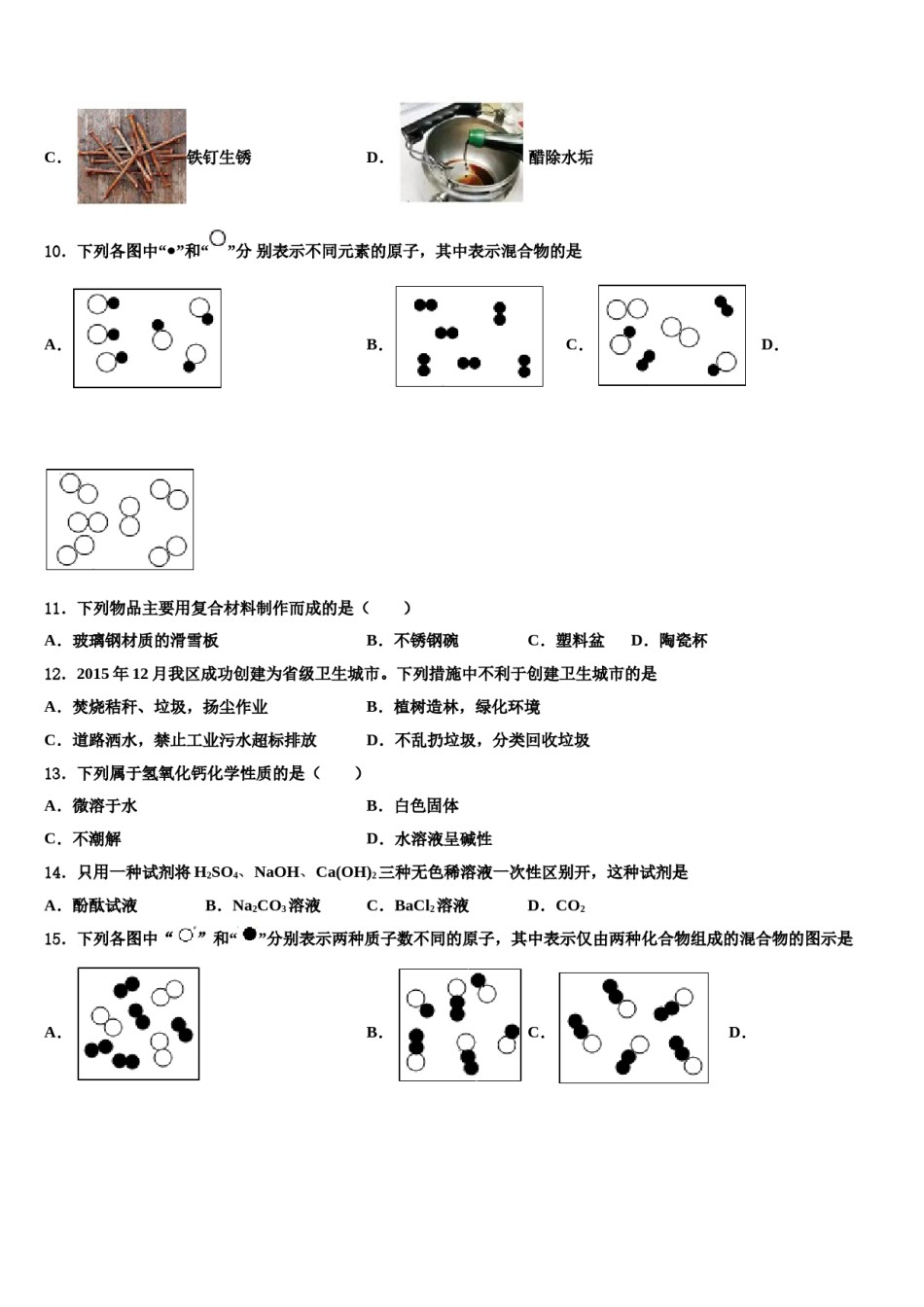 2023-2024学年江苏省泰州市高港区十校联考最后化学试题含解析.doc_第3页