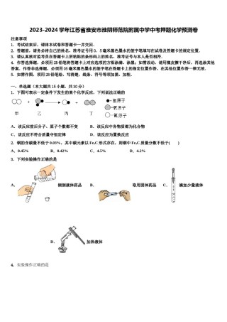 2023-2024学年江苏省淮安市淮阴师范院附属中学中考押题化学预测卷含解析.doc