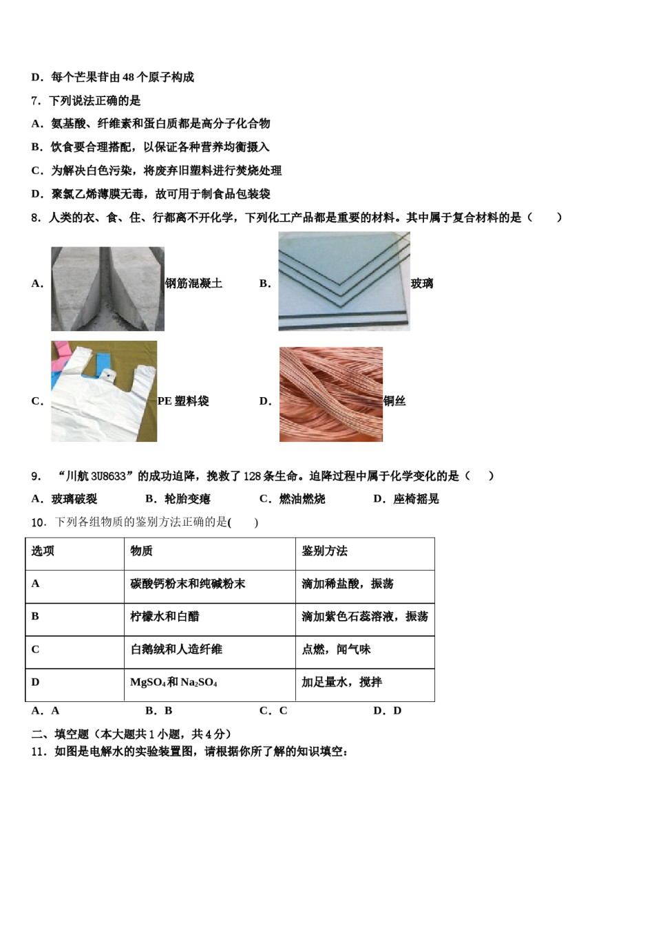 2023-2024学年江苏省盐城市盐城中学中考适应性考试化学试题含解析.doc_第2页