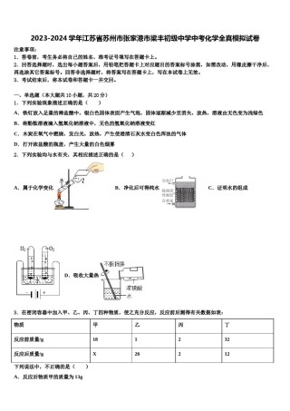 2023-2024学年江苏省苏州市张家港市梁丰初级中学中考化学全真模拟试卷含解析.doc