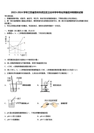 2023-2024学年江苏省苏州市虎丘区立达中学中考化学最后冲刺模拟试卷含解析.doc