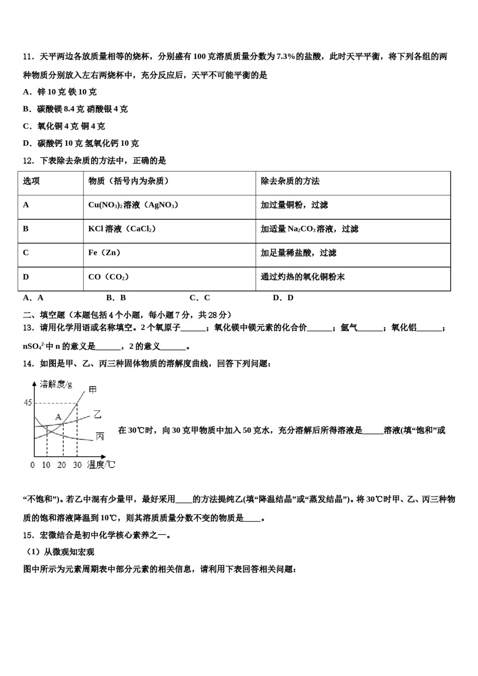 2023-2024学年江苏省重点达标名校中考化学适应性模拟试题含解析.doc_第3页