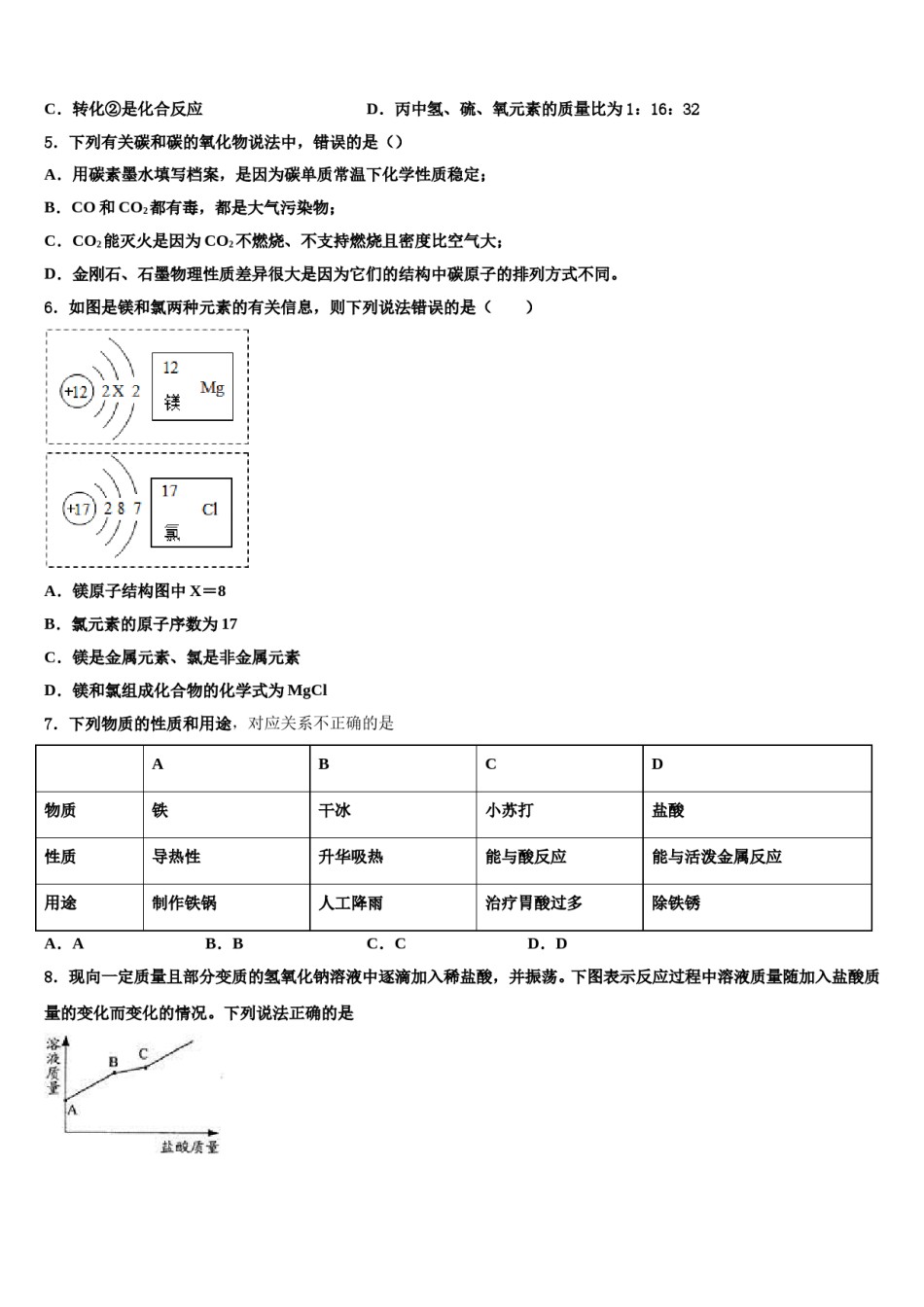 2023-2024学年江西省南昌市青山湖区达标名校中考四模化学试题含解析.doc_第2页