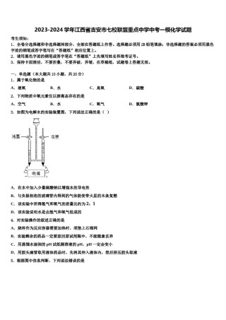 2023-2024学年江西省吉安市七校联盟重点中学中考一模化学试题含解析.doc