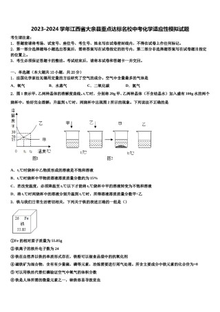 2023-2024学年江西省大余县重点达标名校中考化学适应性模拟试题含解析.doc