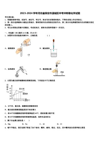 2023-2024学年河北省保定市满城区中考冲刺卷化学试题含解析.doc