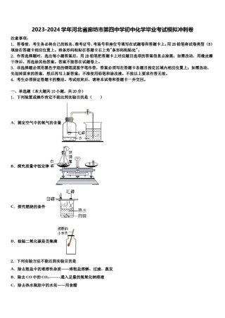 2023-2024学年河北省廊坊市第四中学初中化学毕业考试模拟冲刺卷含解析.doc