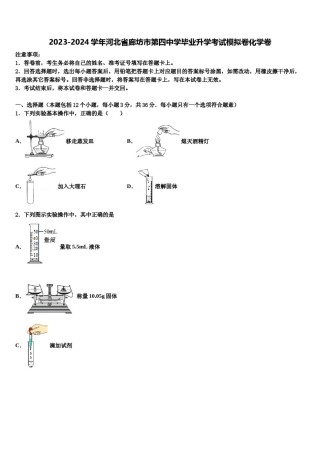 2023-2024学年河北省廊坊市第四中学毕业升学考试模拟卷化学卷含解析.doc