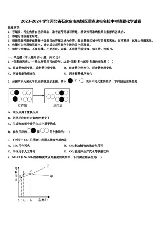 2023-2024学年河北省石家庄市栾城区重点达标名校中考猜题化学试卷含解析.doc