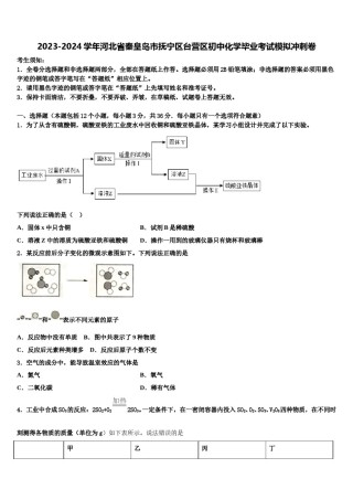 2023-2024学年河北省秦皇岛市抚宁区台营区初中化学毕业考试模拟冲刺卷含解析.doc