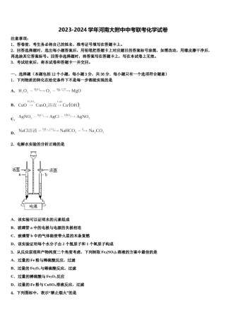 2023-2024学年河南大附中中考联考化学试卷含解析.doc