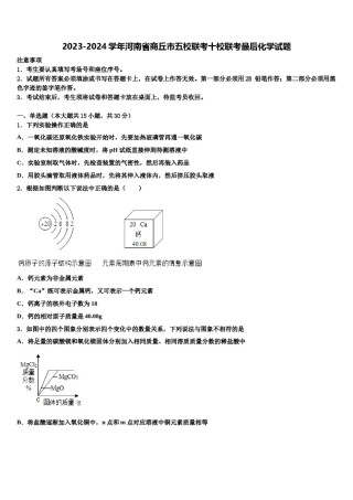 2023-2024学年河南省商丘市五校联考十校联考最后化学试题含解析.doc