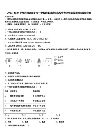 2023-2024学年河南省新乡市一中教育集团达标名校中考化学最后冲刺浓缩精华卷含解析.doc