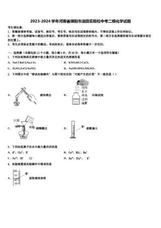 2023-2024学年河南省濮阳市油田实验校中考二模化学试题含解析.doc