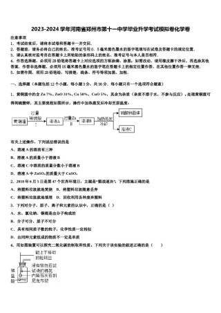 2023-2024学年河南省郑州市第十一中学毕业升学考试模拟卷化学卷含解析.doc