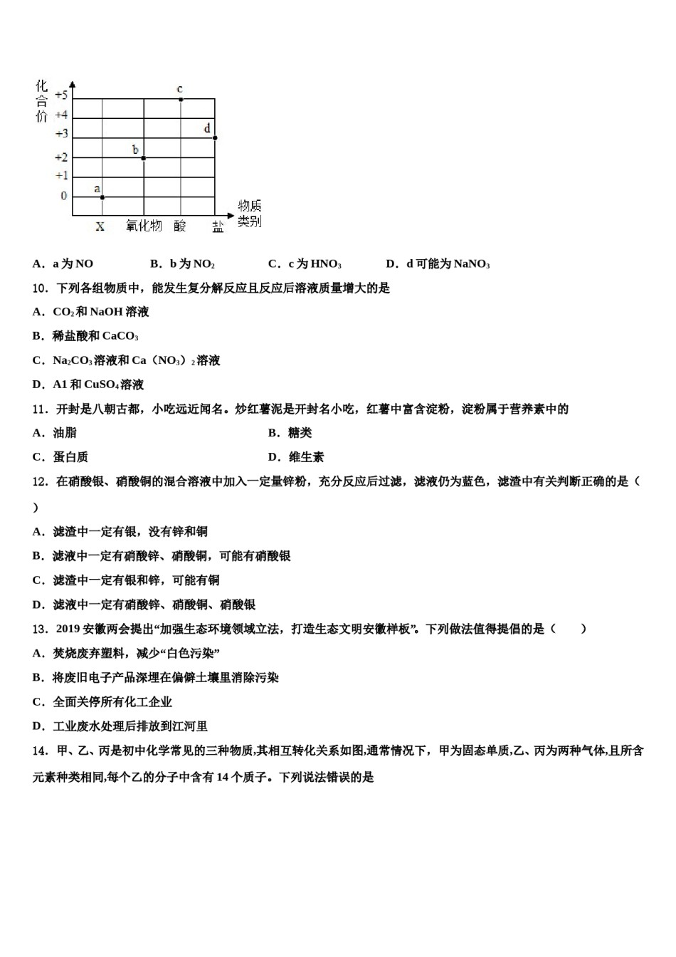 2023-2024学年河南省驻马店市平舆县重点名校中考化学最后冲刺浓缩精华卷含解析.doc_第3页
