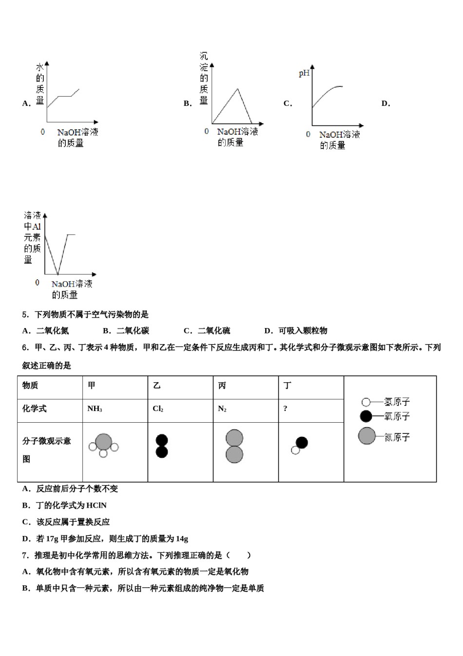 2023-2024学年浙江省丽水市第四中学中考化学最后一模试卷含解析.doc_第2页