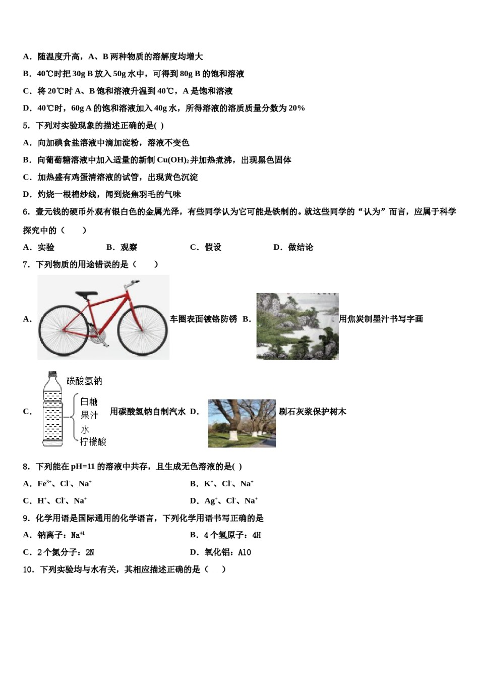 2023-2024学年浙江省新世纪学校中考化学考试模拟冲刺卷含解析.doc_第2页