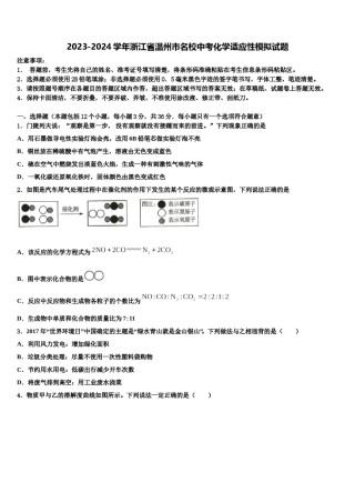 2023-2024学年浙江省温州市名校中考化学适应性模拟试题含解析.doc