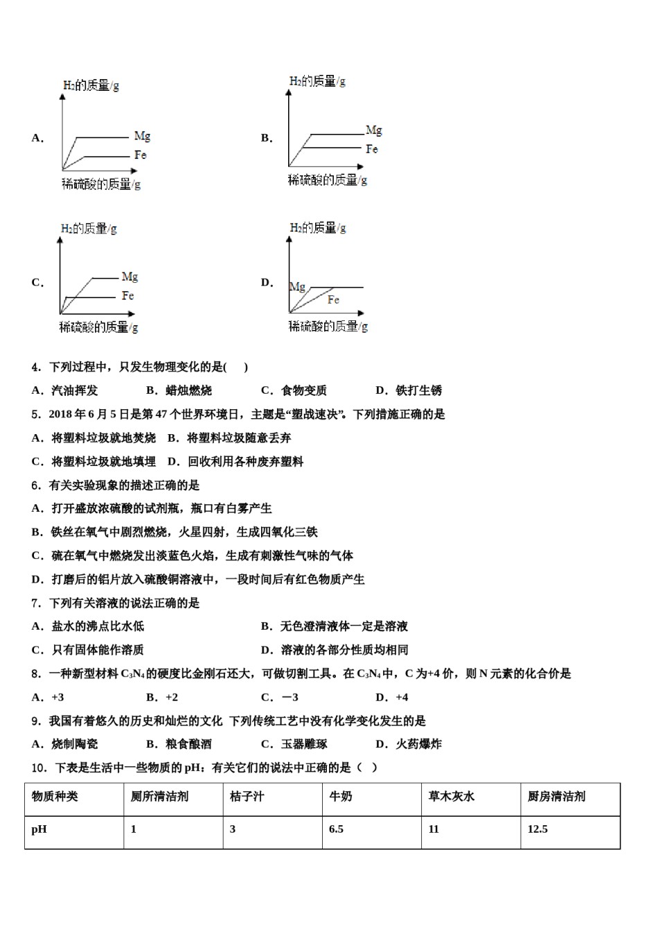 2023-2024学年海南海口市重点达标名校中考化学对点突破模拟试卷含解析.doc_第2页