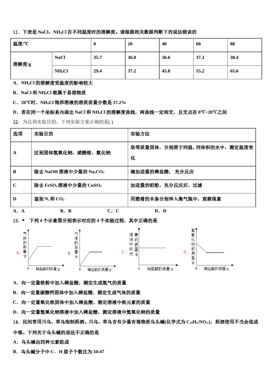 2023-2024学年海南省洋浦中学中考化学全真模拟试题含解析.doc_第3页