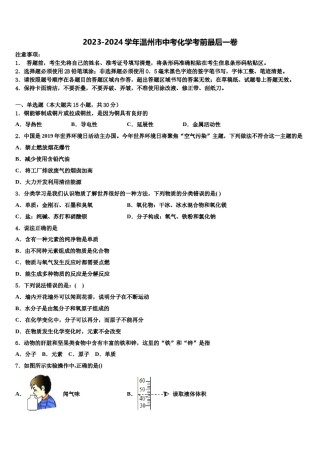 2023-2024学年温州市中考化学考前最后一卷含解析.doc