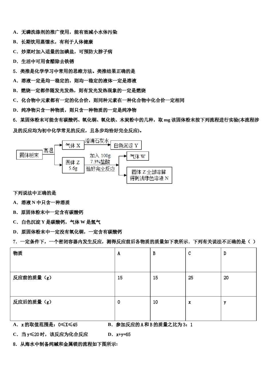 2023-2024学年温州市实验中学中考联考化学试题含解析.doc_第2页