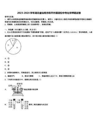 2023-2024学年湖北省仙桃市和平外国语校中考化学押题试卷含解析.doc