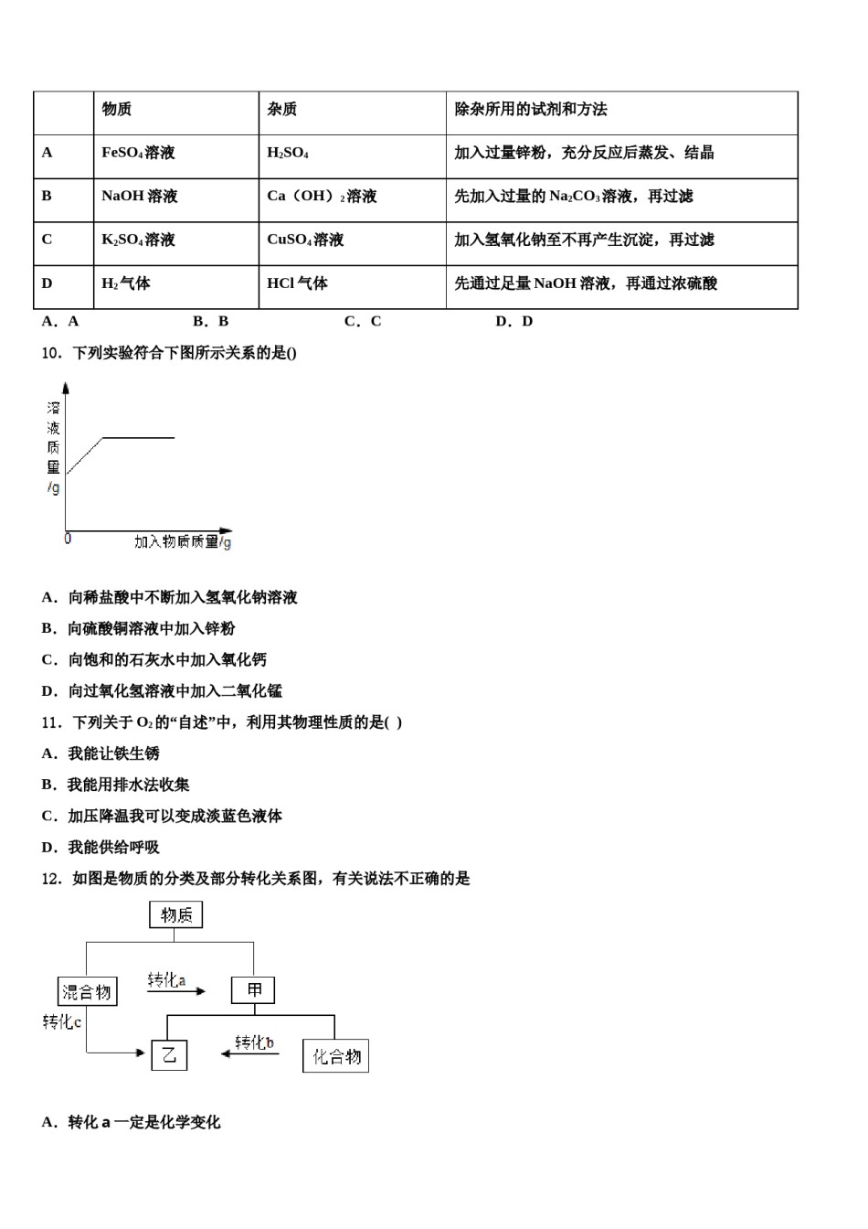 2023-2024学年湖北省枣阳市太平一中学中考化学押题试卷含解析.doc_第3页