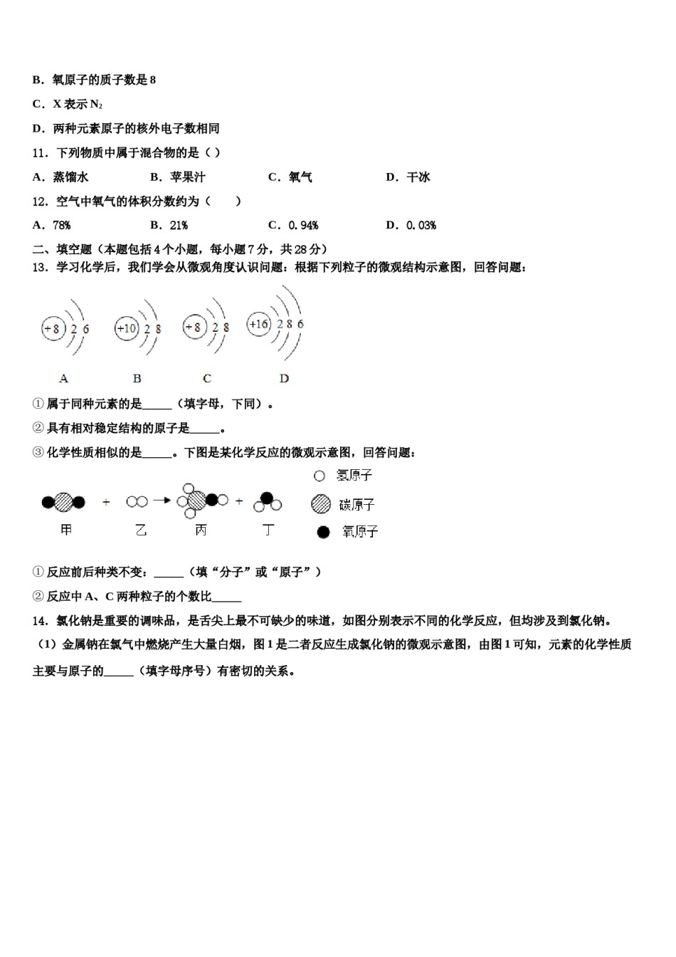 2023-2024学年湖北省武汉二中学中考化学仿真试卷含解析.doc_第3页