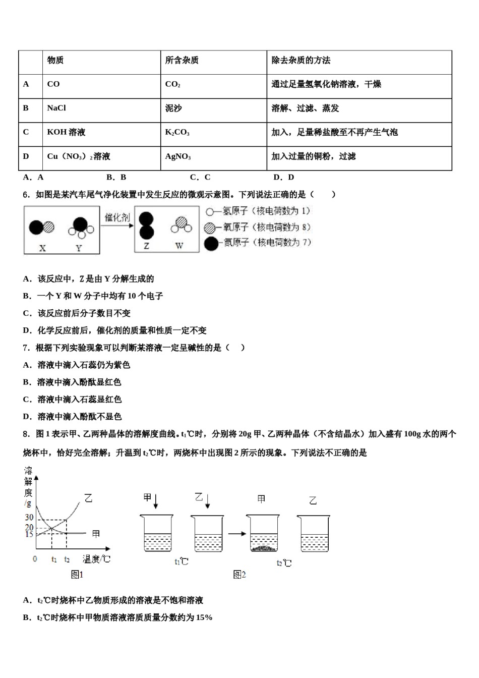 2023-2024学年湖南省娄底市涟源市初中化学毕业考试模拟冲刺卷含解析.doc_第2页