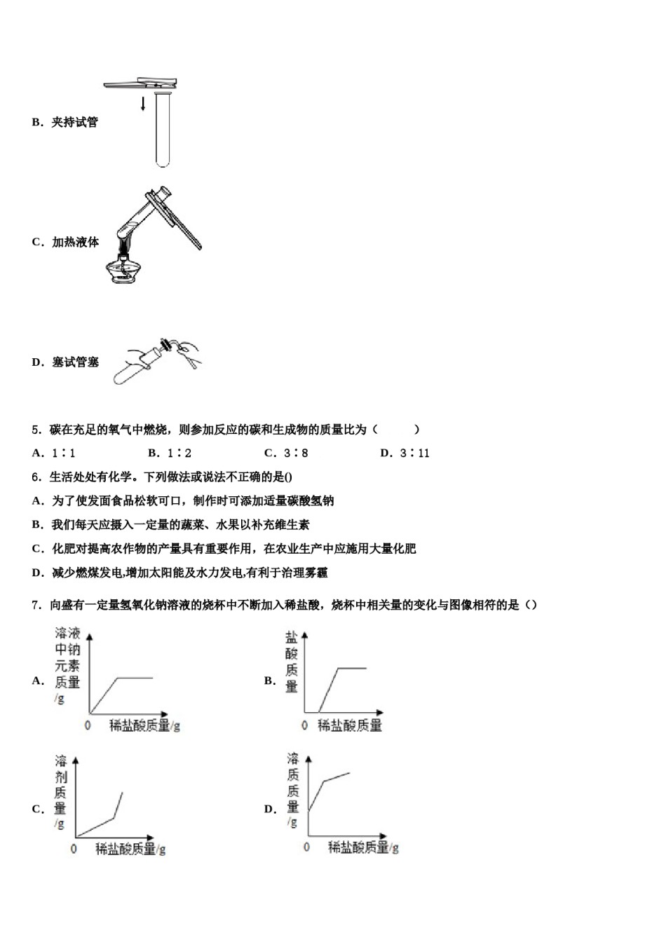 2023-2024学年湖南省师大附中中考化学模拟预测题含解析.doc_第2页