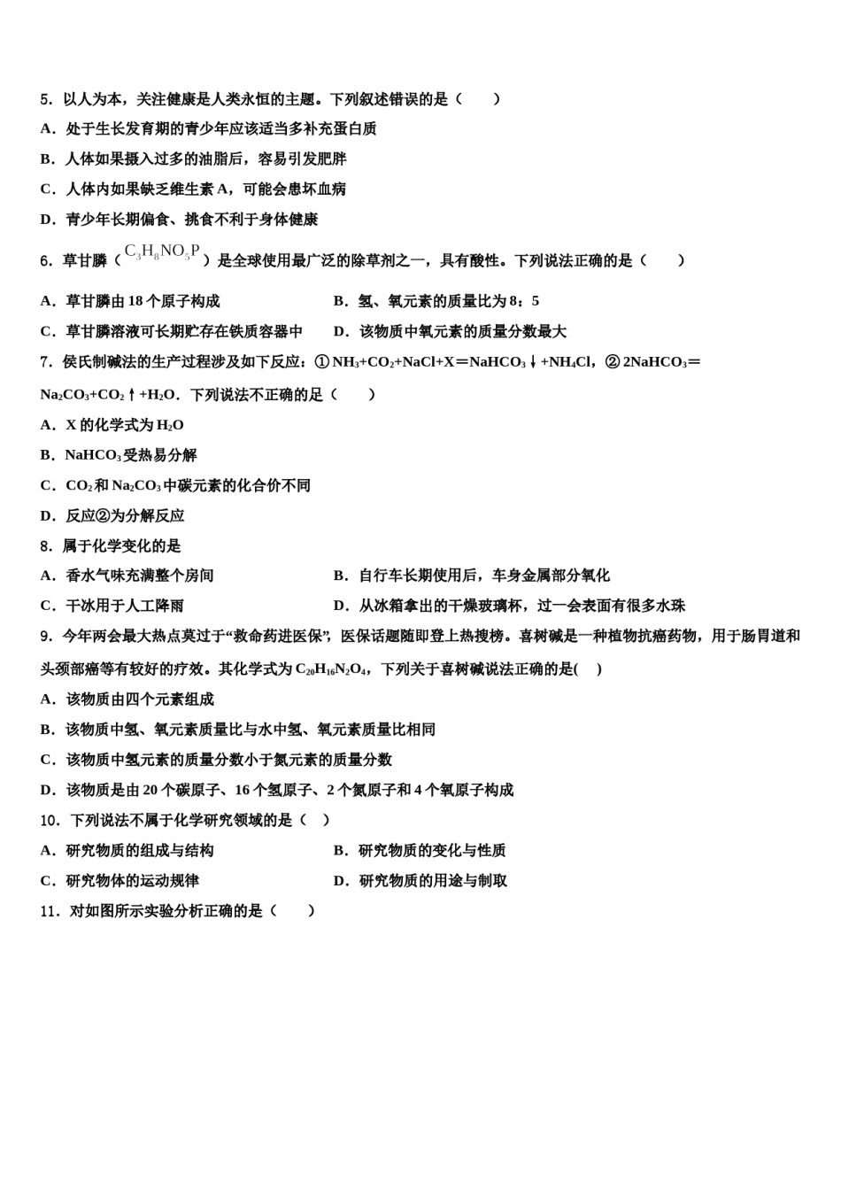 2023-2024学年湖南省怀化市名校中考冲刺卷化学试题含解析.doc_第2页