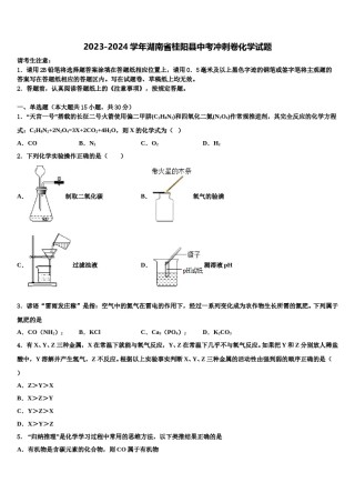2023-2024学年湖南省桂阳县中考冲刺卷化学试题含解析.doc