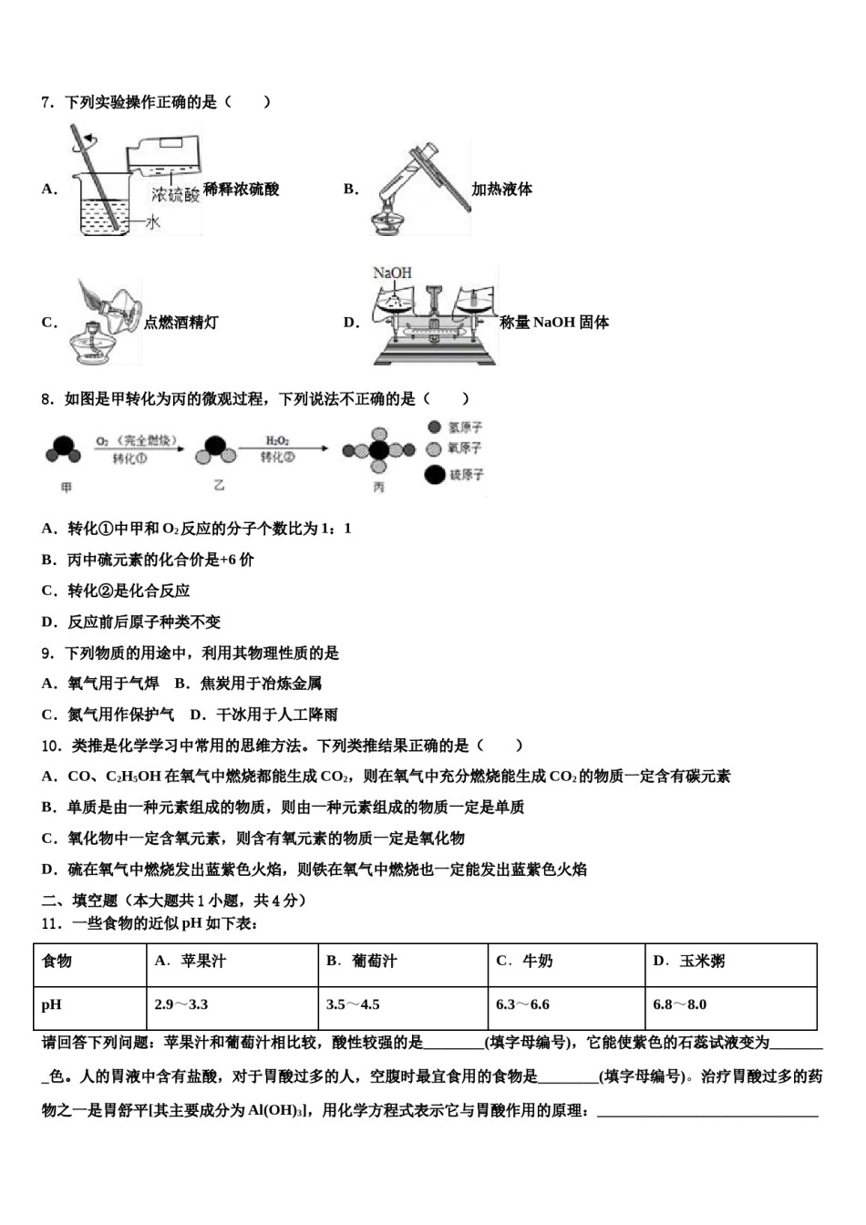 2023-2024学年湖南省郴州市湘南中学中考考前最后一卷化学试卷含解析.doc_第3页