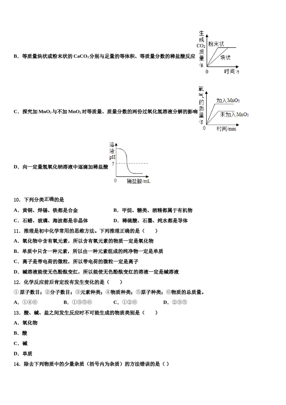 2023-2024学年湖南省长沙市广益中学中考一模化学试题含解析.doc_第3页
