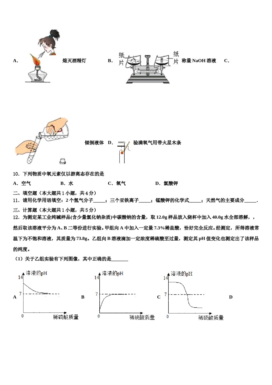 2023-2024学年湖南省长沙市长郡集团毕业升学考试模拟卷化学卷含解析.doc_第3页