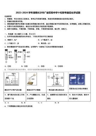 2023-2024学年湖南长沙市广益实验中学十校联考最后化学试题含解析.doc