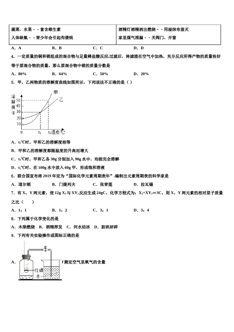 2023-2024学年福建省永泰县中考考前最后一卷化学试卷含解析.doc_第2页