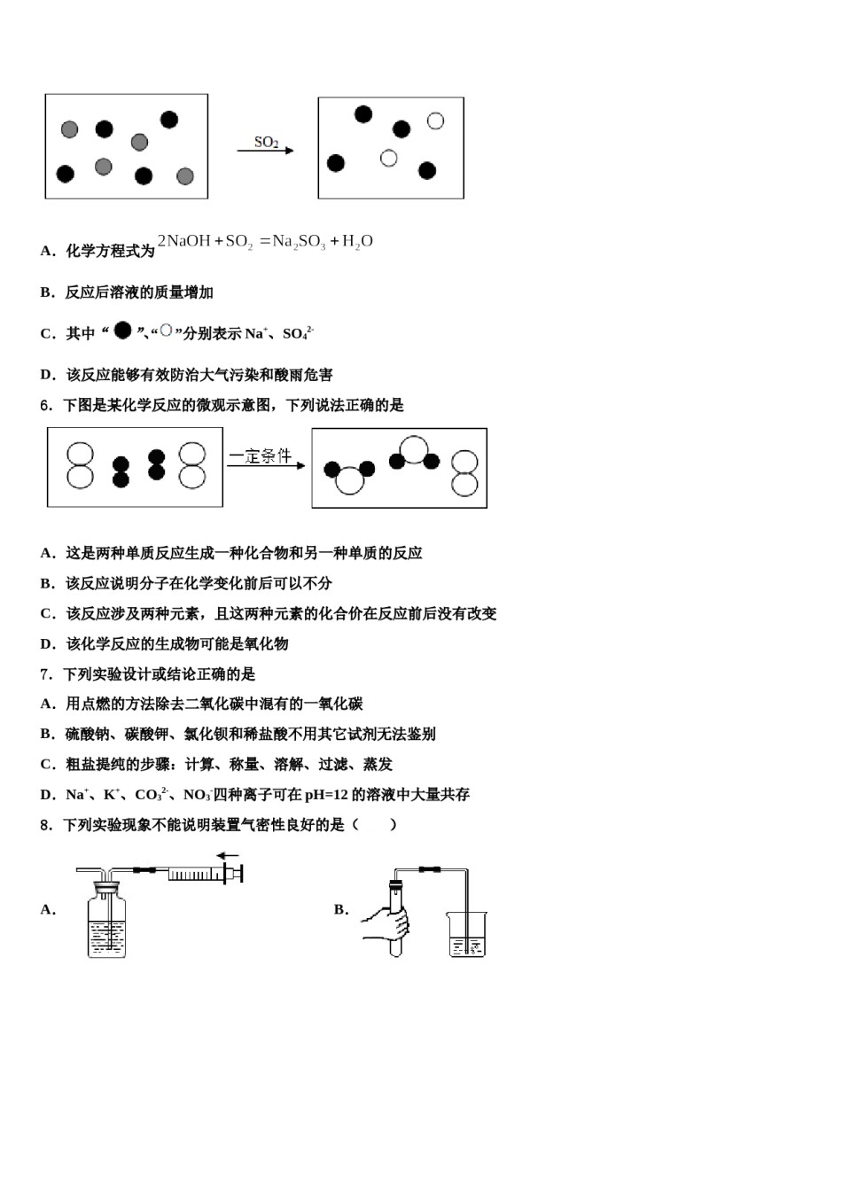 2023-2024学年福建省漳州立人学校中考适应性考试化学试题含解析.doc_第2页