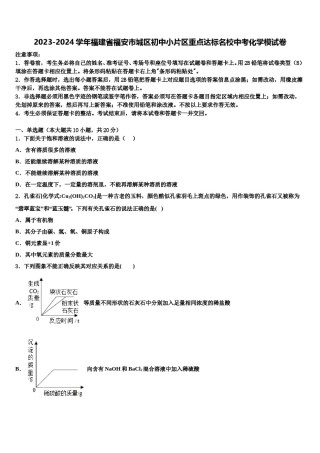 2023-2024学年福建省福安市城区初中小片区重点达标名校中考化学模试卷含解析.doc