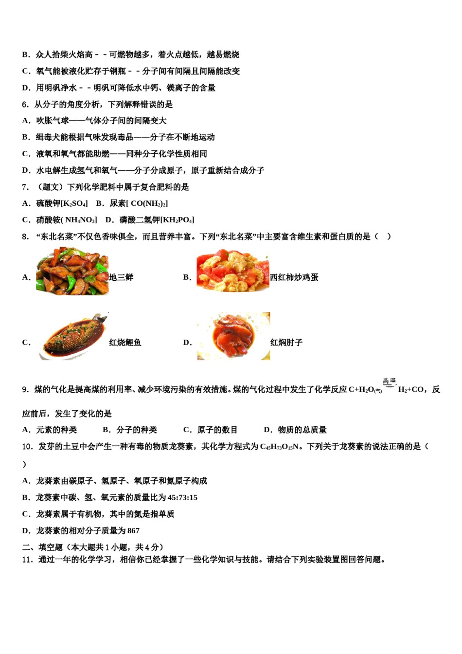 2023-2024学年福建省长汀县城区五校十校联考最后化学试题含解析.doc_第2页