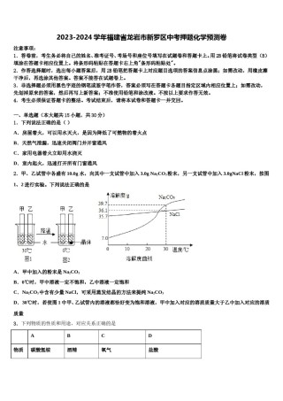 2023-2024学年福建省龙岩市新罗区中考押题化学预测卷含解析.doc