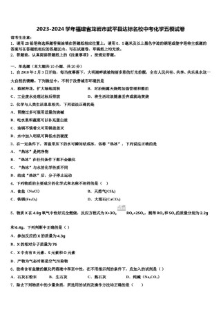 2023-2024学年福建省龙岩市武平县达标名校中考化学五模试卷含解析.doc