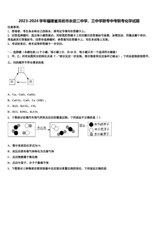 2023-2024学年福建省龙岩市永定二中学、三中学联考中考联考化学试题含解析.doc