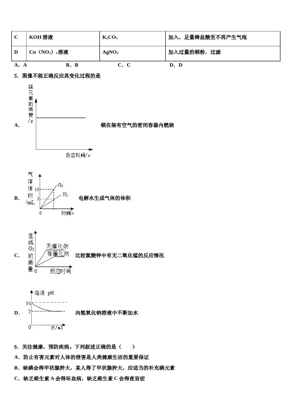 2023-2024学年贵州省兴义市中考化学考试模拟冲刺卷含解析.doc_第2页