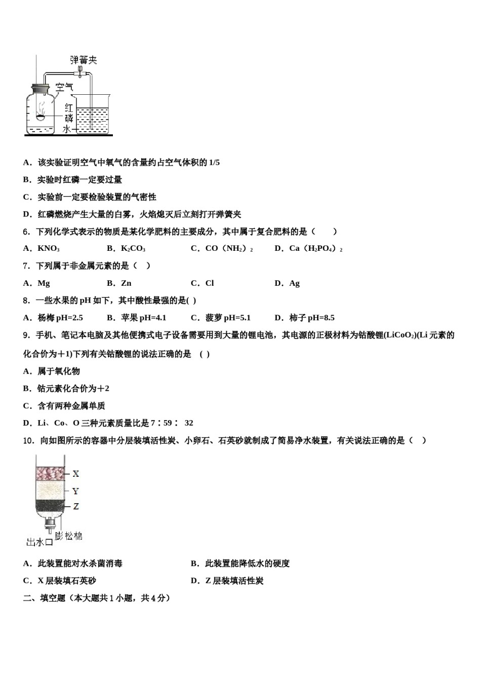 2023-2024学年重庆九龙坡区中考适应性考试化学试题含解析.doc_第2页