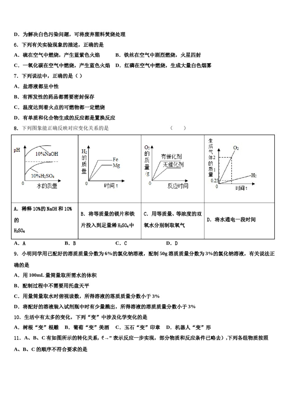 2023-2024学年重庆十一中市级名校中考化学最后冲刺模拟试卷含解析.doc_第2页